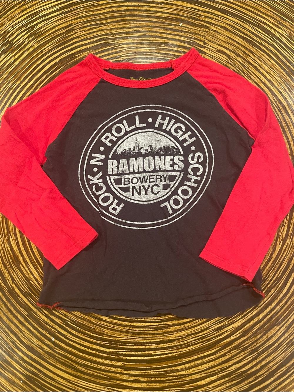 Rowdy Sprout Black & Red Raglan Ramones Graphic Tee